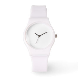 MONTRE SPORTY WHITE SILICONE REGARDER SANGLE EN CUIR VINT