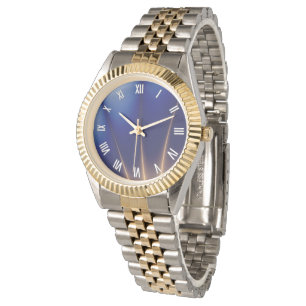 Montre Spray d'or sur la marine avec des chiffres