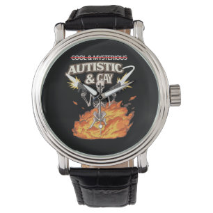 Montre Squelette Autiste et Gay Drôle de Sensibilisation