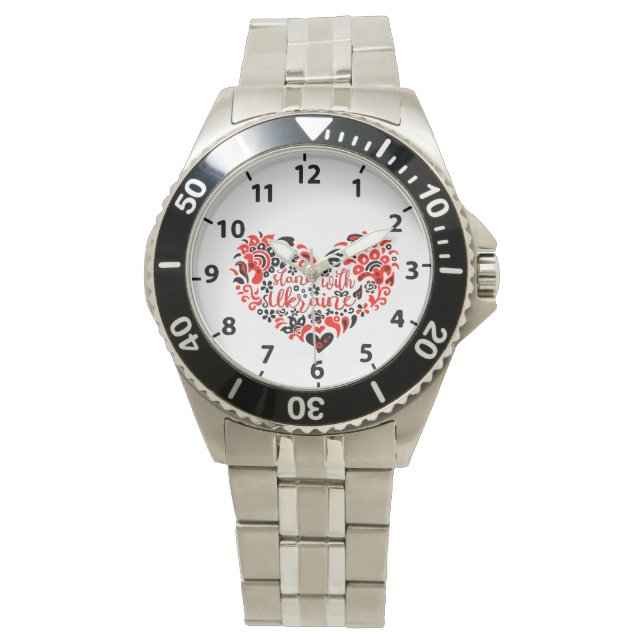 Montre Stand with Ukraine lettering and heart (devant)