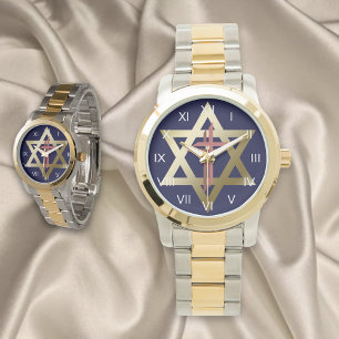 Montre Star de David With Cross Watch