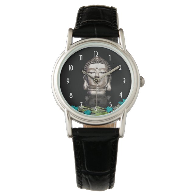 Montre Statue de tête Bouddha Argent (devant)