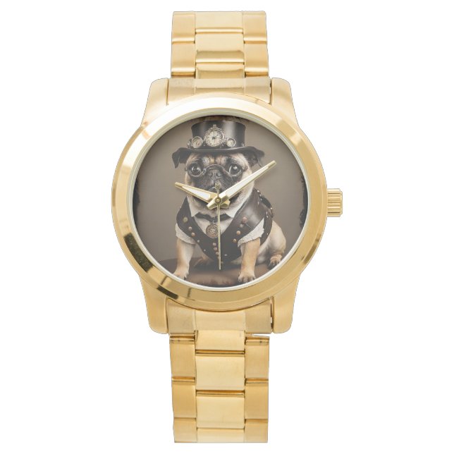 Montre Steampunk Carlin Portrait Artistique (devant)
