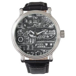 Montre steampunk dessiner machinerie caricature motif