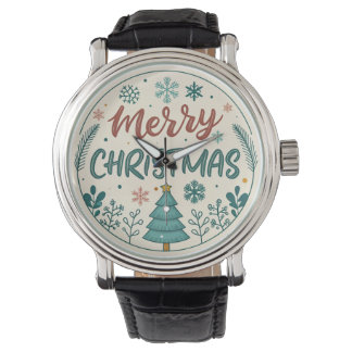 Montre Sticker de Noël Merry Whimsical, Festive Holiday