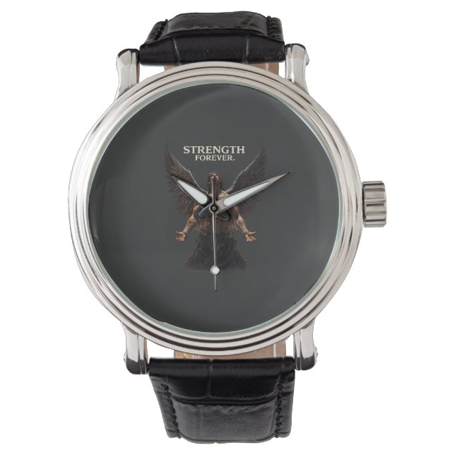 Montre Strength Forever Dark Angel Design – Motivational  (devant)