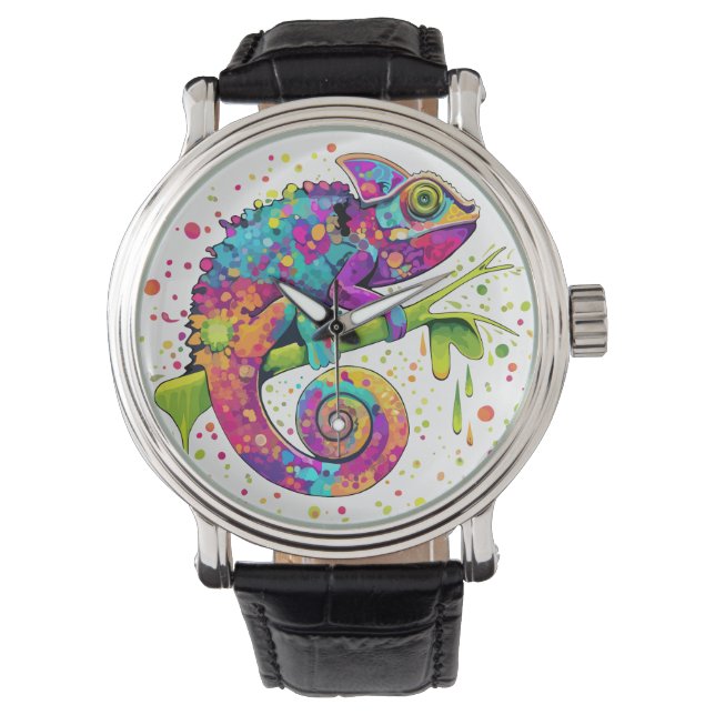Montre Style d'aquarelle des teintures Chameleon (devant)