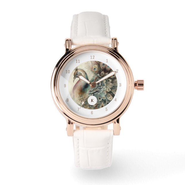 Montre Style Peacock | Ajouter votre initiale (Recto)