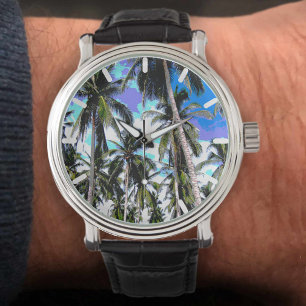 Montre Style pop art Palmiers tropicaux