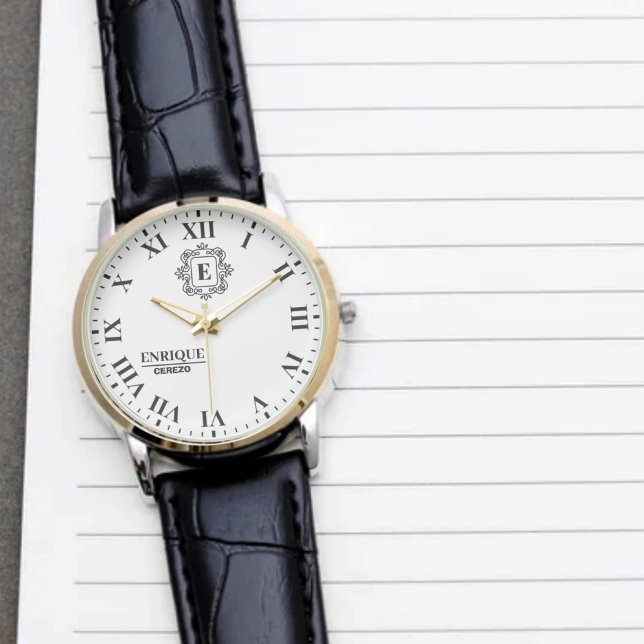 Montre Stylish Custom Name Monogram for Weddings & Annive (Créateur téléchargé)