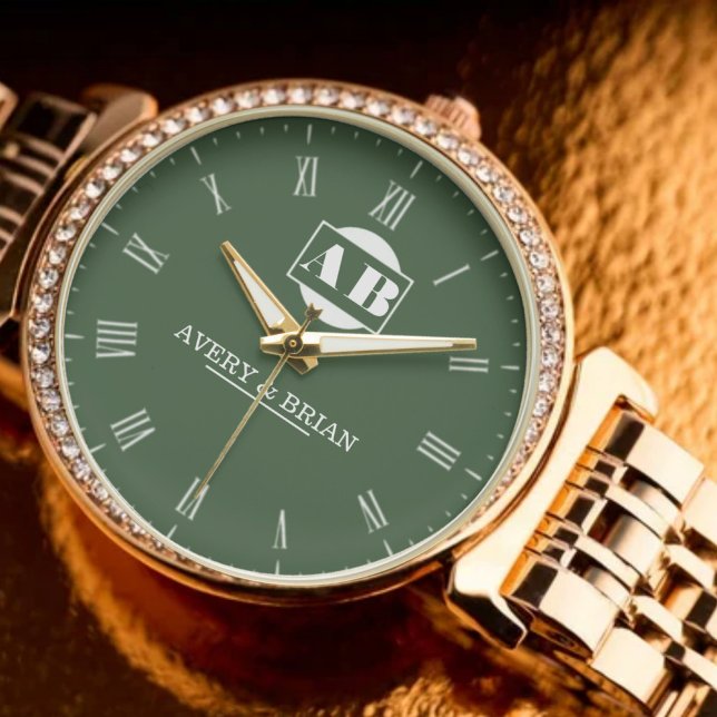 Montre Stylish Minimalist Couples’ Personalized  Names In (Créateur téléchargé)