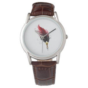Montre Stylo rouge en plumes avec nib or