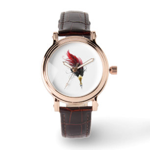 Montre Stylo rouge en plumes avec nib or