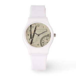 Montre Stylos de fontaine et Watchface avec des notes