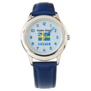Montre Suède et Drapeau Suédois Personnalisés