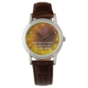 Montre Suivez Votre Coeur Jaune Fils Inspirationnel