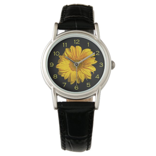 Montre Sunflower Yellow Numéros wacnm (devant)