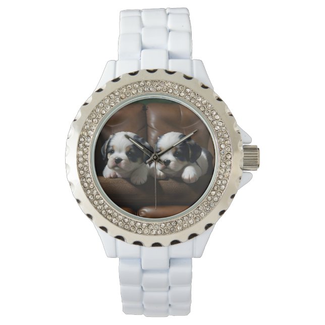 Montre Super mignonne chiots sur le canapé 1 (devant)
