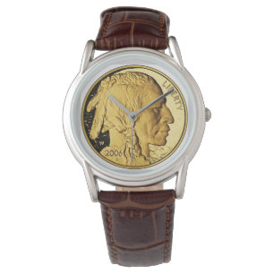 Montre Superbe tête indienne Vintage Nickel unique