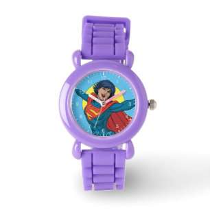 Montre Supergirl volant en costume bleu
