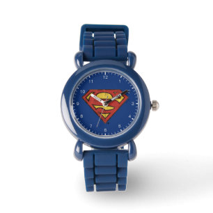 Montre Superman S-Shield Logo Grunge Black Outline