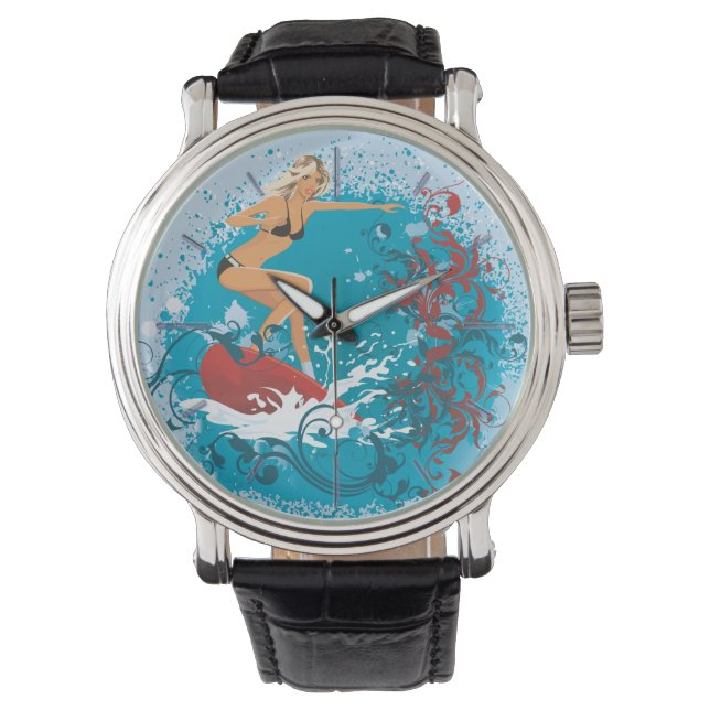 Montre Surfer Girl 1 Options de surveillance et de numéro (devant)