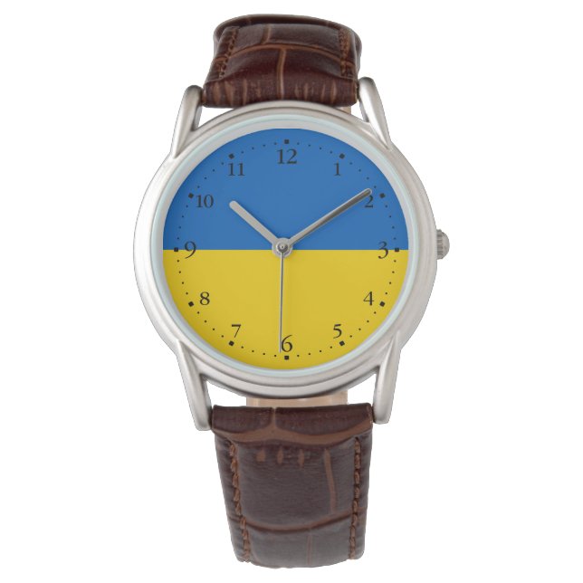 Montre Surveillance du drapeau de l'Ukraine patriotique (devant)