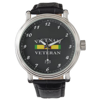 Montre Surveillance en cuir Vintage noir sur mesure Vietn