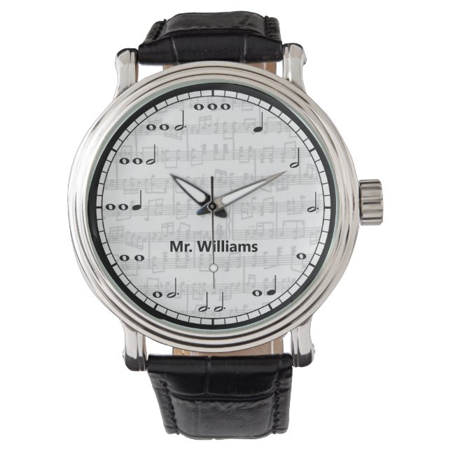 Montre Surveillance personnalisée des notes musicales (devant)