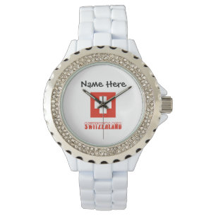 Montre Switzerland and Swiss Flag with Your Name
