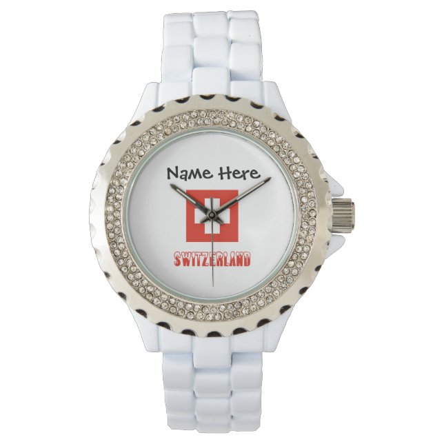 Montre Switzerland and Swiss Flag with Your Name (devant)