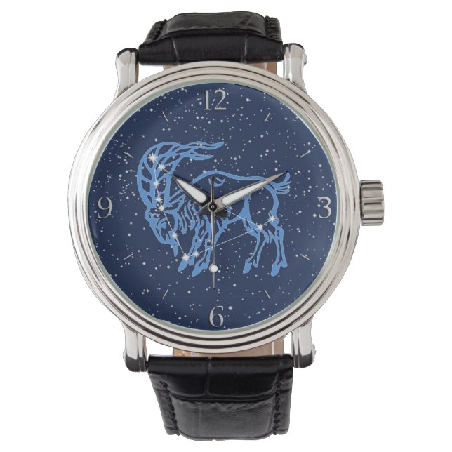 Montre Symbole astrologique et constellation de Capricorn (devant)