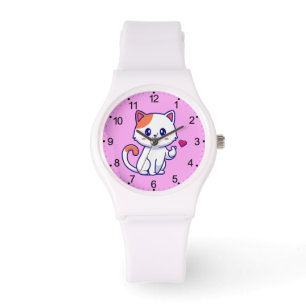 Montre Symbole de chat mignon en amour main-57577