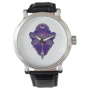 Montre Symbole de la Fleur Mandala de Vie Géométrique