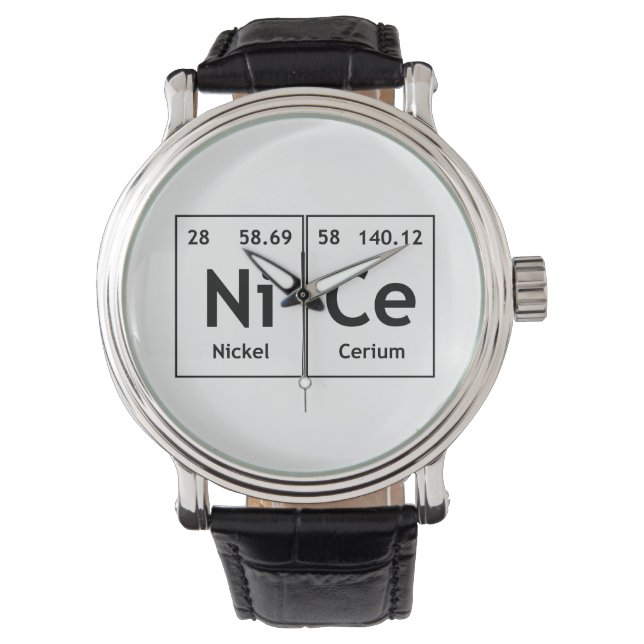 Montre Symbole de l'élément NiCe Chimie Tableau périodiqu (devant)