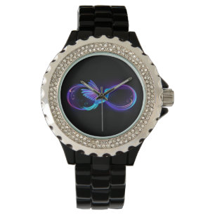 Montre Symbole de Neon Infinity par Glowing Hummingbird