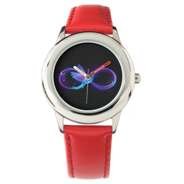 Montre Symbole de Neon Infinity par Glowing Hummingbird (devant)