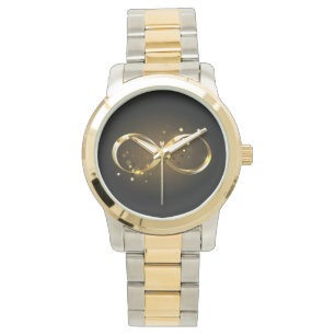 Montre Symbole d'infini doré