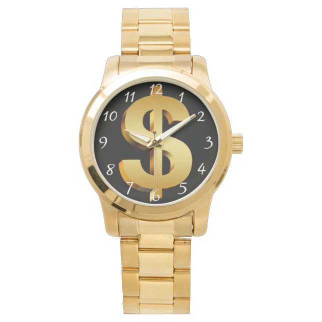 Montre Symbole dollar d'or (devant)