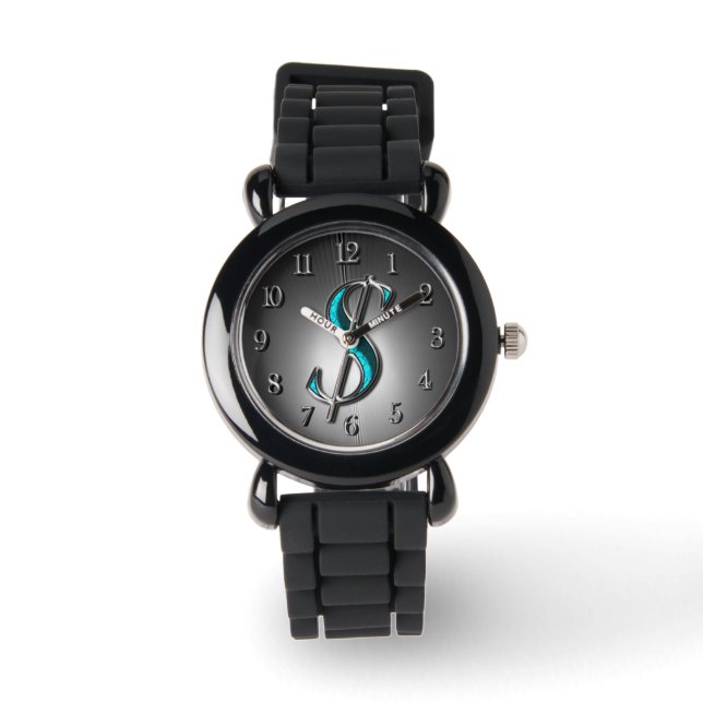 Montre SYMBOLE Élégant Turquoise et Dollar Argent (Recto)