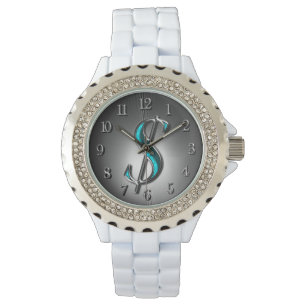 Montre SYMBOLE Élégant Turquoise et Dollar Argent