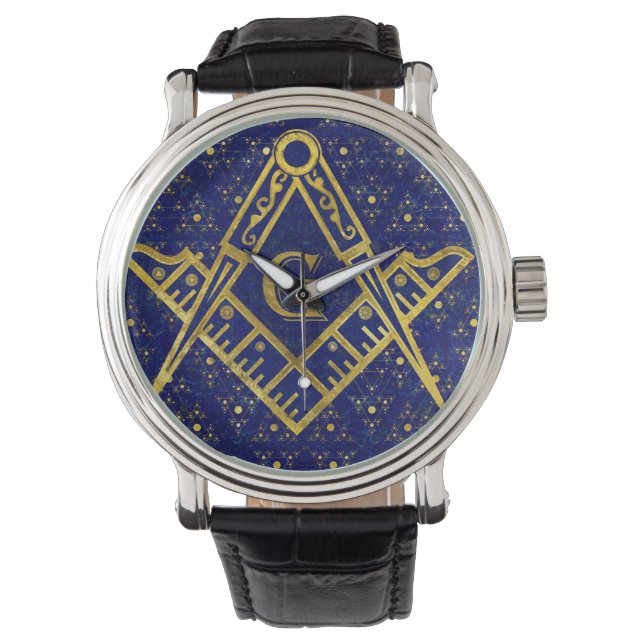 Montre Symbole franc-maçonnerie Carré et Compass (devant)