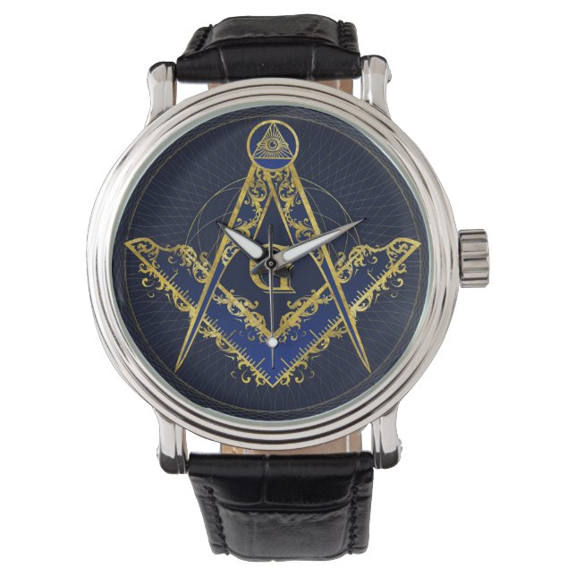 Montre Symbole franc-maçonnerie Carré et Compass (devant)