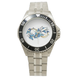 Montre Symbole infini de papillons Morpho bleus