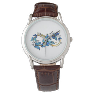 Montre Symbole infini de papillons Morpho bleus