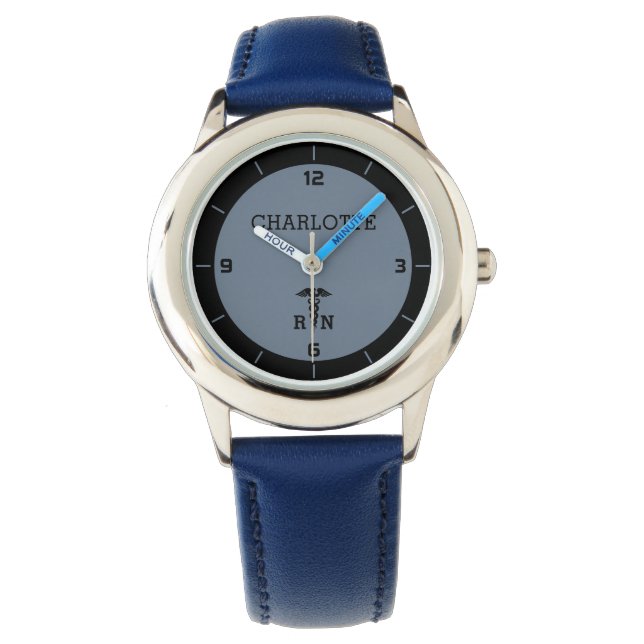 Montre Symbole Médicale RN personnalisé Cadeau infirmière (devant)