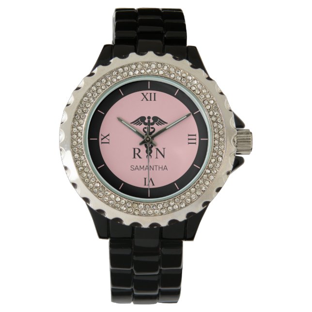 Montre Symbole Médicale RN personnalisé Nurse Roman Dial (devant)