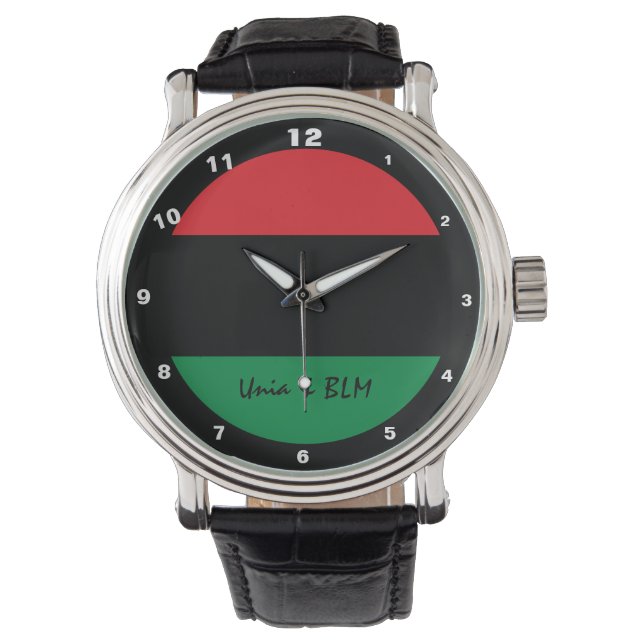 Montre Symbole panafricain du drapeau et de l'UNIA / vent (devant)
