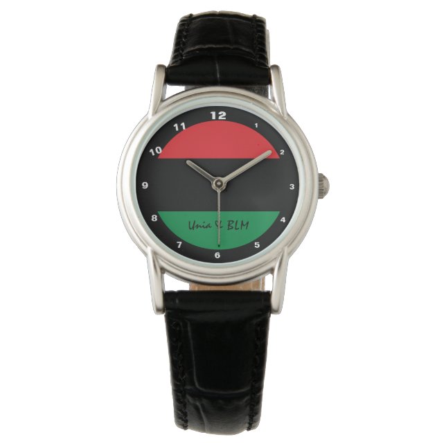 Montre Symbole panafricain du drapeau et de l'union / fan (devant)