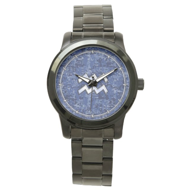 Montre Symbole Zodiaque Aquarius sur le Camouflage numéri (devant)